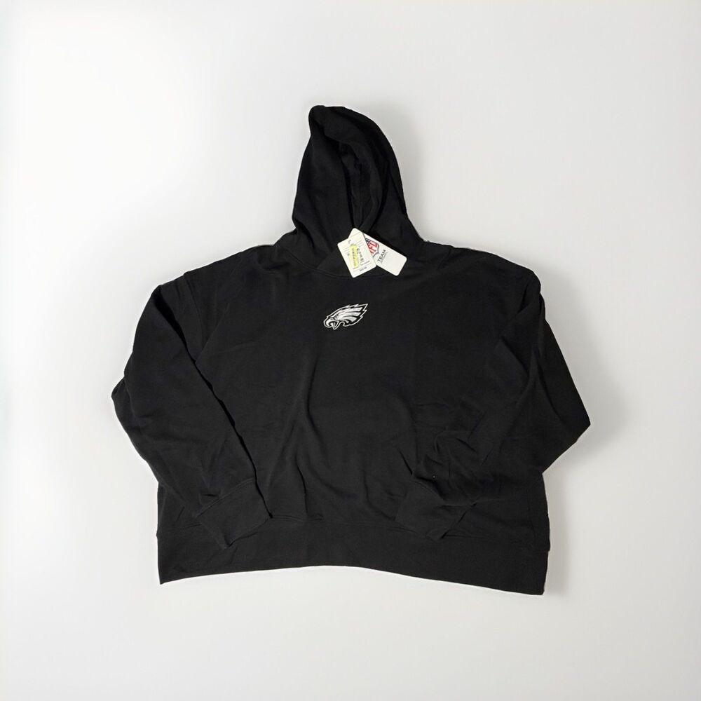 NWT Philadelphia Eagles Women’s 2XL Black Pullover Hoodie NFL Embroidered Logo